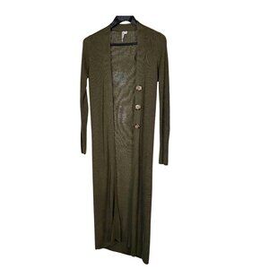 Rue and Willow Olive Maxi Duster Cardigan Size Medium